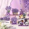 6-Piece Spring Lavender Tiered Tray Decor - Rustic Purple Wooden Signs & Farmhouse Table Centerpieces - Freestanding Botanical Block Set for Home, Kitchen & Shelf Decor